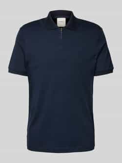 CALVIN KLEIN Heren Polo's & T-shirts Liquid Touch Welt Zip Polo Donkerblauw