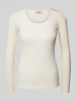 MOS MOSH Shirt met lange mouwen en geribde ronde hals model 'Elaine'
