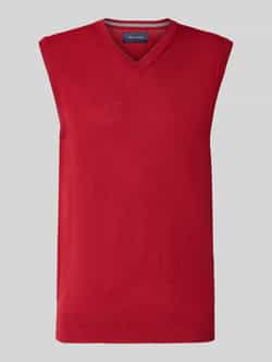 Christian Berg Men Gebreid shirt van een mix van merinowol met V-hals