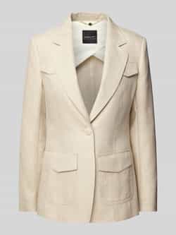 Marc Cain Regular fit blazer van linnenmix met klepzakken