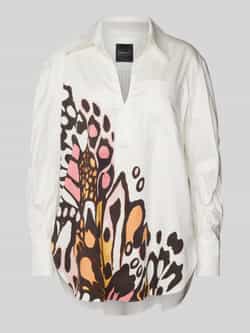 Marc Cain Blouse met vlinderprint en wijde silhouet White Dames