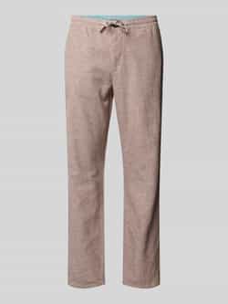 Tom Tailor Regular fit linnen broek met elastische band