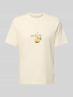 Jack & jones T-shirt met geribde ronde hals model 'VARENNA'
