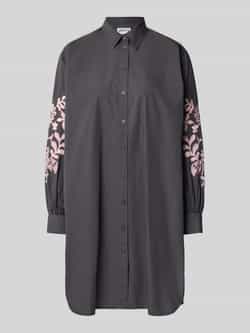 Jake*s Casual Knielange overhemdjurk met stitchings