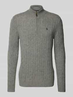 Polo Ralph Lauren Gebreide pullover van een mix van katoen en kasjmier met opstaande kraag