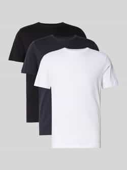 Selected Homme Regular fit T-shirt van puur katoen in een set van 3 stuks