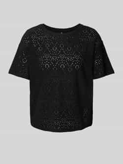 Pieces Regular fit T-shirt met etskanteffect model 'ABBY'