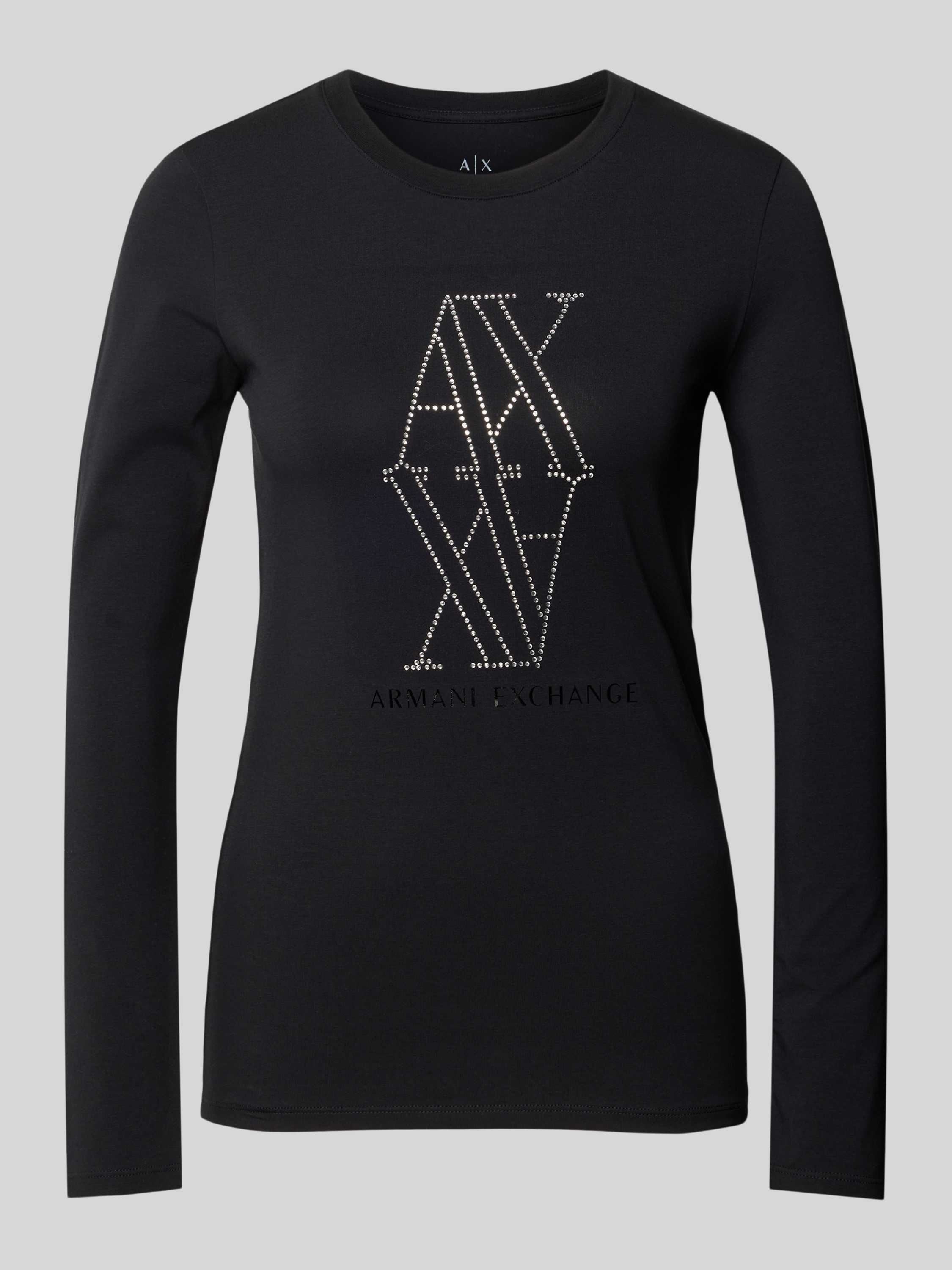 Armani Exchange Shirt met lange mouwen en strass-steentjes