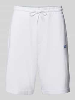 Hugo Blue Regular fit sweatshorts met labeldetail model 'Nasensio'