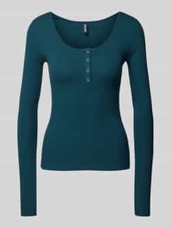 Pieces Slim fit shirt met lange mouwen van katoenmix model 'KITTE'