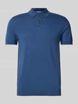 SELECTED HOMME Heren Polo's & T-shirts Slhberg Ss Knit Polo Noos Donkerblauw
