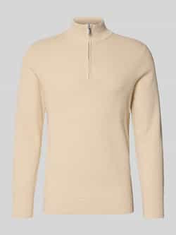Profuomo Sweater Half Zip Pullover Structure Beige