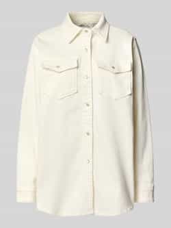 My Essential Wardrobe Relaxed fit jeansblouse met paspelzakken op de borst model 'Dagmar'