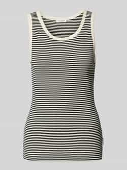 Marc O'Polo Slim fit top in een gestreepte katoenmix