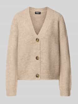 Only Regular fit gebreid jack met diepe V-hals model 'ZOEY'