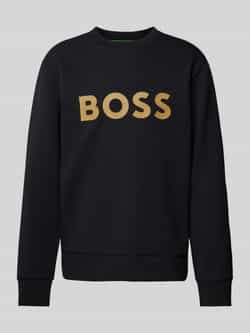 BOSS Green Sweatshirt met labelprint model 'Salbo'