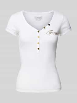 Guess T-shirt met labelprint model 'HENLEY'