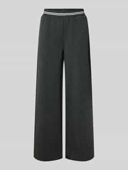 Ichi Wide leg stoffen broek met elastische band model 'KATE'