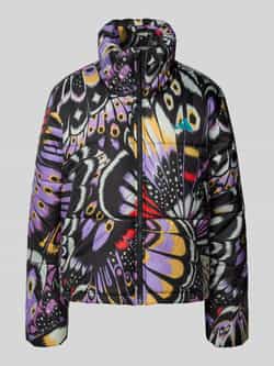 Adidas Sportswear Gewatteerd jack met logoprint en ritssluiting