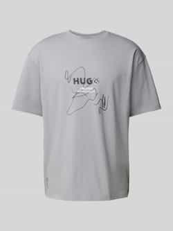 Hugo Blue Oversized T-shirt van viscose model 'Nabion'