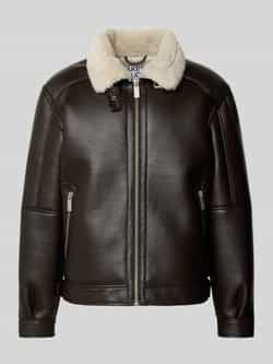 Regular fit jack met kraag van imitatiebont