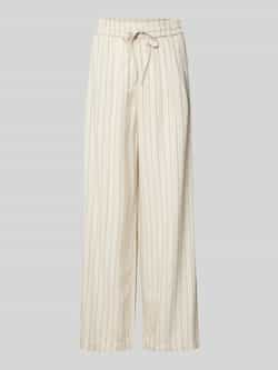 Pieces Regular fit brede broek in een mengsel van viscose en linnen model 'PIA'