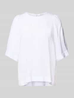 Seidensticker Shirtblouse Zwarte roos Korte mouwen ronde hals uni