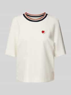 Marc Cain Relaxed fit T-shirt van viscose met labelpatch