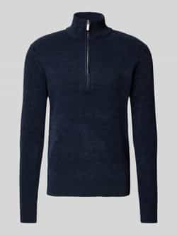 SELECTED HOMME Heren Truien & Vesten Slhrodney Ls High Neck Half Zip Blauw