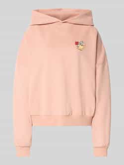 Review Hoodie met motiefprint en extra brede schouders