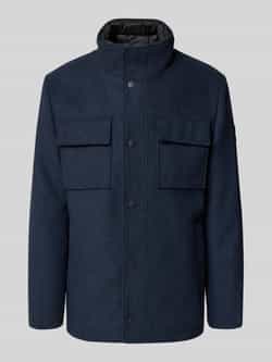 Tom Tailor Regular fit lange wollen jas van wolmix met afneembare binnenkraag