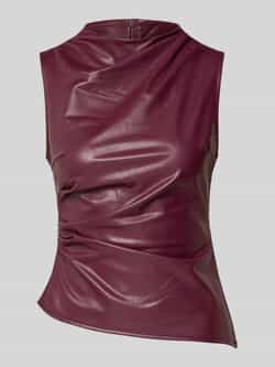 Noisy May Top in leerlook met plooien model 'DANDY'