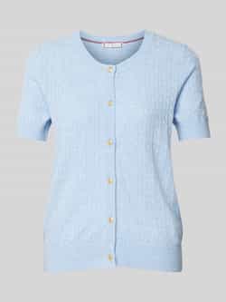 TOMMY HILFIGER Dames Tops & T-shirts Mini Cable C-nk Cardi Ss Blauw