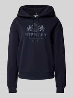 TOMMY HILFIGER Dames Truien & Vesten Mdrn Reg Varsity Crest Hoodie Donkerblauw