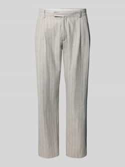 Selected Homme Regular fit linnen broek met bandplooien