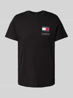 TOMMY JEANS Heren Polo's & T-shirts Tjm Slim Essential Flag Tee Zwart