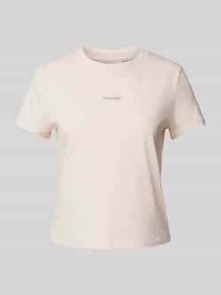 CALVIN KLEIN Dames Tops & T-shirts Placed Institutional Baby Tee Lichtroze