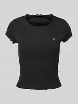 Tommy Jeans Slim fit T-shirt van een mix van katoen en elastaan