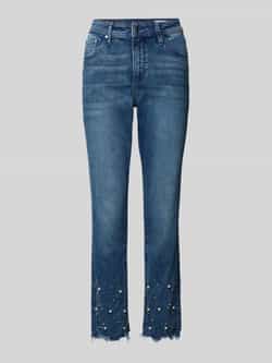 s.Oliver RED LABEL Slim fit jeans van katoenmix met sierstenen model 'BETSY'