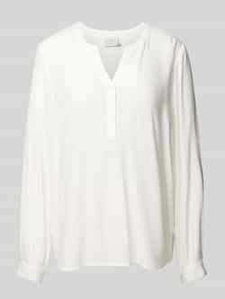 Kaffe Simpele Blouse met V-Hals en Knopen Beige Dames