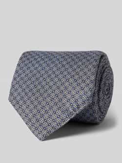 Profuomo Zijden Print Blauwe Stropdas Blue Heren