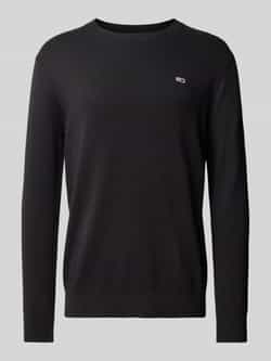 Tommy Hilfiger Zwarte katoenen trui met applicatielogo Black Heren