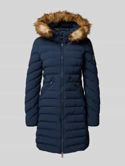 Superdry Regular fit gewatteerde lange jas met imitatiebont model 'Fuji'