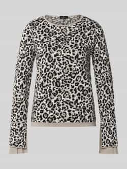 Monari Gebreide pullover met ribboorden