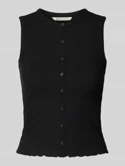 Tom Tailor Denim Slim fit tanktop met gestileerde knoopsluiting