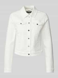 Comma Korte Denimjas Katoenmix White Dames