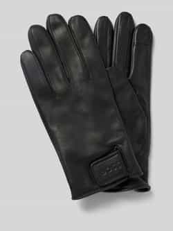 Boss Leren handschoenen met labeldetail model 'Helkop'