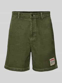 American vintage Korte baggy fit jeans met labelpatch model 'UZATOWN'