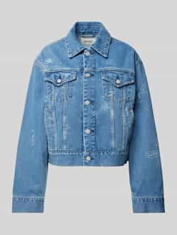 Carhartt Work In Progress Jeansjack met paspelzakken op de borst model 'STAMP'