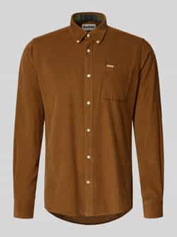 Barbour Tailored fit ribcordoverhemd met borstzak model 'Ramsey'